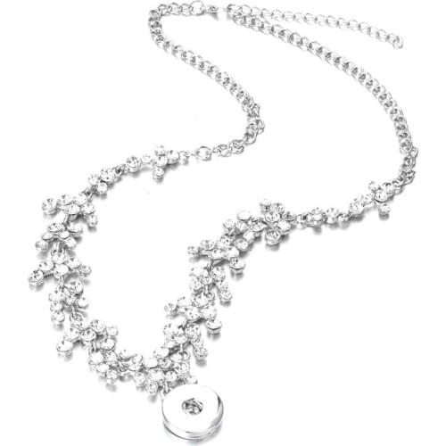 New Styles Rhinestone Snap Jewelry 18mm Snap Button Necklaces & Pendants Snap Jewelry DIY Jewelry For Women Men Gift ZG304