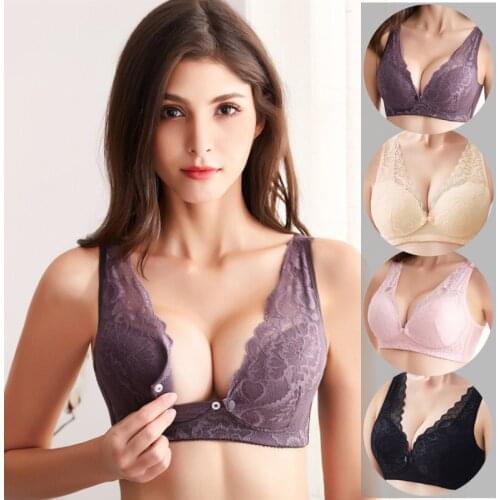 NEW Women Pregnant Breast Feeding Bra Wireless Lace Nursing Bra For Feeding Pregnancy Women Bra Plus Size D E Maternity Clothes