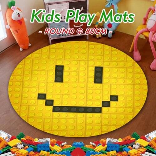 New Smiling Face Climbing Mat Childrens Play Mat Non-slip Soft Baby Toys Floor Mat Room Decoration Round Carpet Carpet Toy Mat
