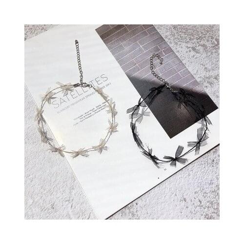 Hand knitting Bow Super Beautiful Flowers exaggerates Necklace for women girl fashion jewelry choker mujer accesorios