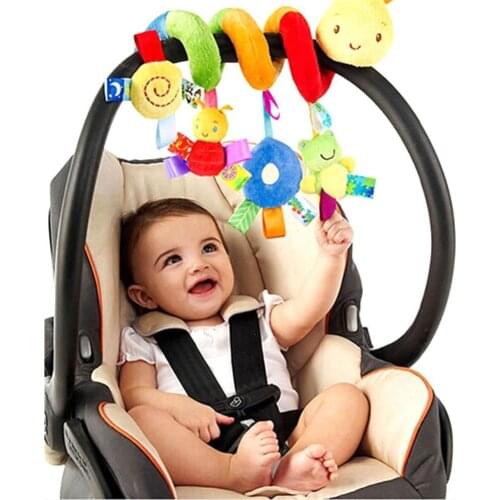 Infant Baby Cute Cartoon Stroller Bed hanging Crib Pram Spiral Rattle Comforter Doll Baby Pacify Toy