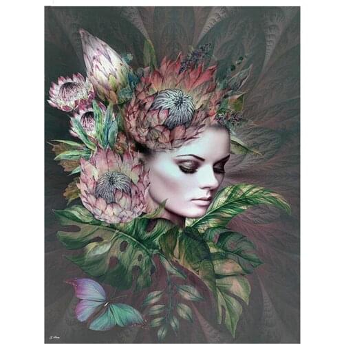 Full Square Round Drill 5d Flower Fairy Woman Diamond Embroidery DIY Diamond Painting Cross Stitch Mosaic Room Decor GJ90