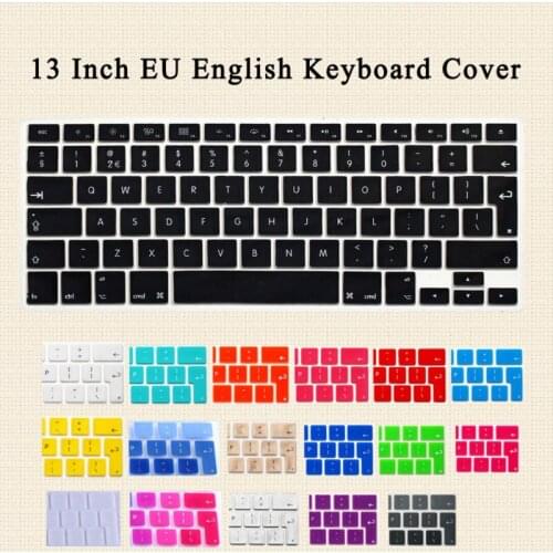 For Apple Macbook Air 13 Inch Keyboard Cover Film Translucent EU English Alphabet Silicone Keyboard Cover For Pro 13 15 Retina