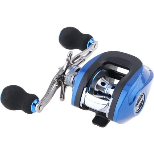 Blue 17+1BB 6.3:1 Gear Ratio Fishing Bait Casting Reel Braking Force 8KG / 17.6LB with Right Left Hand Optional