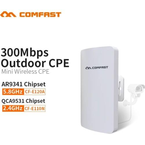 COMFAST 300Mbs Mini Series Wireless Bridge Outdoor CPE Wifi Router Repeater AP for IP Camera Project 1-2KM Range CF-E120A E110N