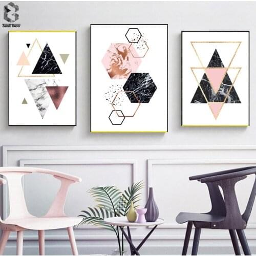 Nordic Art Posters and Prints Geometric Marble Wall Art Canvas Painting Modern Wall Pictures For Living Room Home Decor