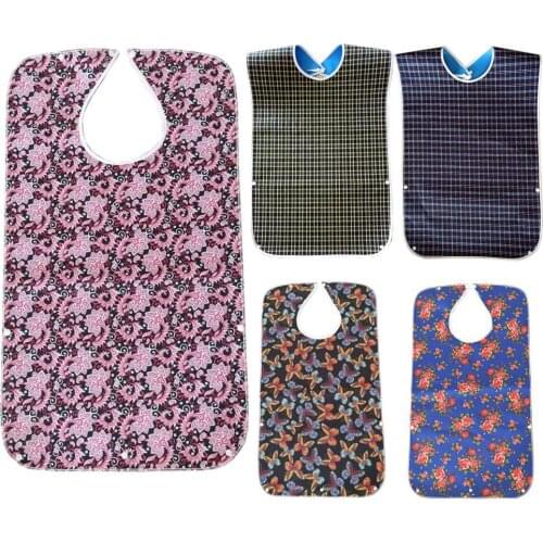 Adult Bib Unisex Stain-resistant Waterproof Cloth Easy to Clean Clothing Protector Oil-proof Apron Caregiver Patient Care