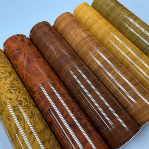10/20/30/40/50x152CM Gloss Wood Grain Vinyl Sticker Decal Roll Car Interior Home Office Furniture DIY Film Wrap