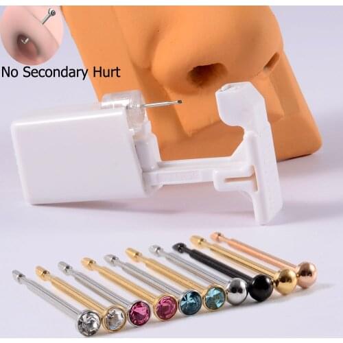 1Unit New Desgin Nose Studs Piercing GunDisposable Safe Sterile Piercing Tool Machine Nose Piercer Kit Earring Stud Body Jewelry