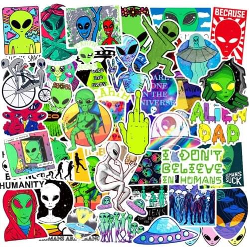 10/30/50PCS Anime Aliens UFO Graffiti Stickers Laptop Guitar Luggage Phone Bike Waterproof Cool Sticker Decal Kid Classic Toys