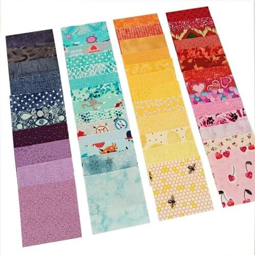 100pcs/Lot Non-Repeatable Floral Fabric For Dress For Doll Handmade DIY Cotton Daisy Plaid Sewing Accessories 8*8cm TJ4585