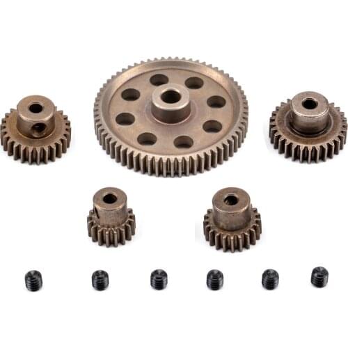 11184 Steel Metal Spur Diff Main Gear 17T 21T 26T 29T 64T Motor Pinion Gears 11189 11176 11181 11119 For RC HSP Redcat RC Truck