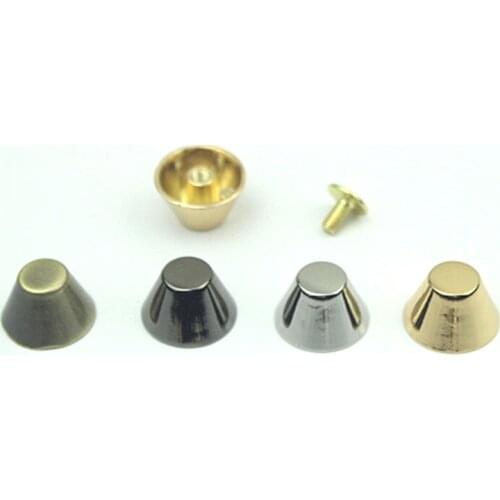 15mm Handbag Bottom Protecting Feet Nail Bucket Shape Flat Studs Screw Back Spikes Rivets Leather Craft Bag Purse Decor