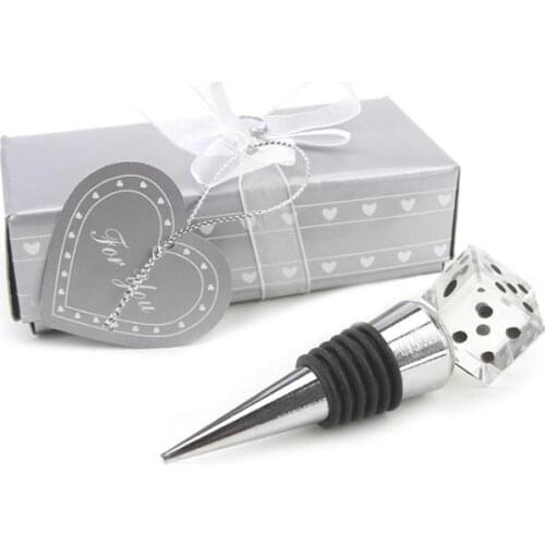 150pcs/Lot Las-Vegas Themed Crystal Dice Bottle Stopper Event Party Supplies Wedding&Bridal Shower Favors Free Shipping SN058