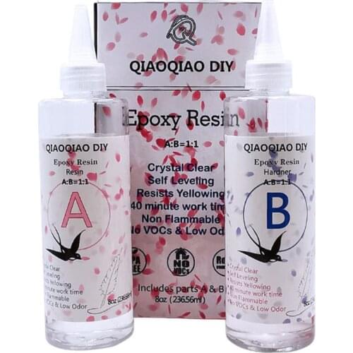 16 Ounce Fast Curing AB Resin 1:1 Clear Hard Epoxy Resin Jewelry Making Tools