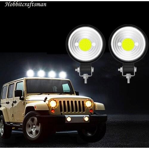 2PCS/1PC 12V-24V COB Waterproof Round LED light Portable Spotlights Motorcycle Offroad Truck Driving Car Boat Work Light