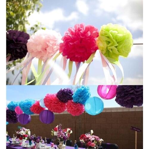 30 Colors 200 pcs 18" 45cm Tissue Paper Pom Poms decorative Flowers Balls For Wedding Birthday Party Home Decorations 30 Colors