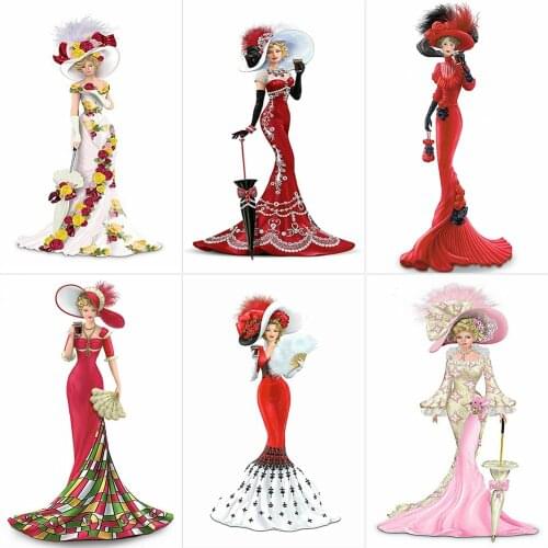 30x60cm 5D DIY Full Round Diamond Painting Dress Lady Rhinestone Customized Handwork Wall Picture Kit Home Bedroom Decor