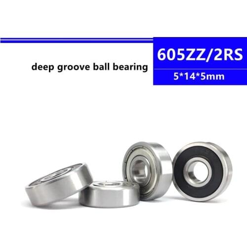 50/100/400pcs 605ZZ 605-2RS 5*14*5 mm miniature ball bearing 605Z 605 -2Z 2RS 605RS 605 2RS deep groove ball bearing 5x14x5 mm
