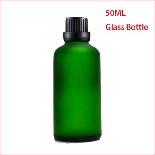 50ML Green Frosted Glass Bottles Essential oil Bottle With Black Screw Cap Womens Personal Skin Care Empty cosmetic container