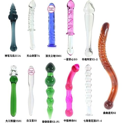MaryXiong 1PCS Penetration G-point Anal Plug Crystal Glass Men and Women Masturbation Flirtation Sexual Pleasure Tool Ice Stick