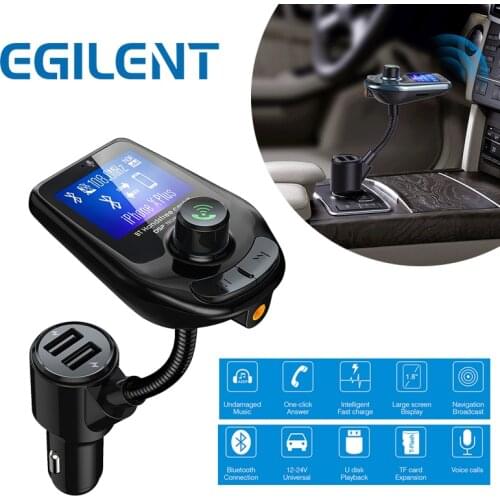 Car MP3 Player Hands-free Car Kit Bluetooth FM Transmitter Audio MP3 Modulator U Disk Music Playing Car Kit QC 3.0 Charging Port