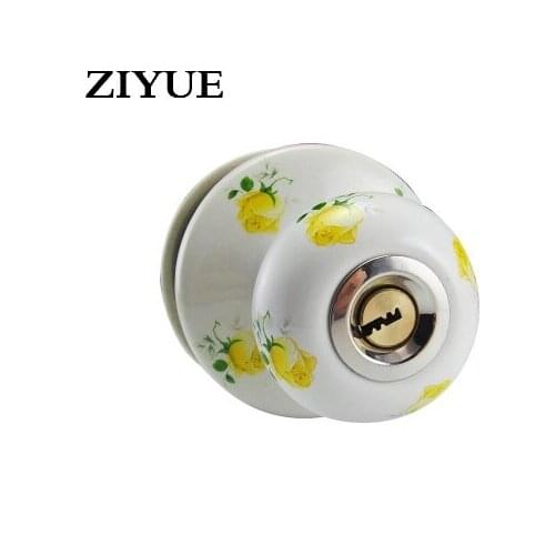 Free Shipping Ceramic Spherical Door lock Copper Core for wooden Indoor Home house living Room