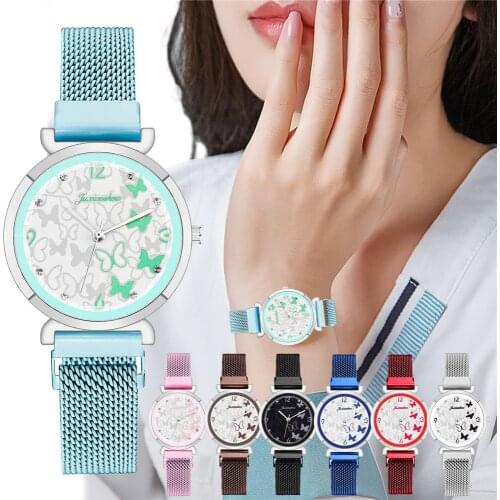 Fashion Butterfly Dial Women Quartz Watch Magnetic Clasp Ladies Wristwatches Clock Zegarek Damski