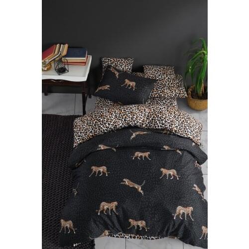Black Leopard Single Personality Duvet Cover Set Bedding Sheet King Size for All Seasons Use
