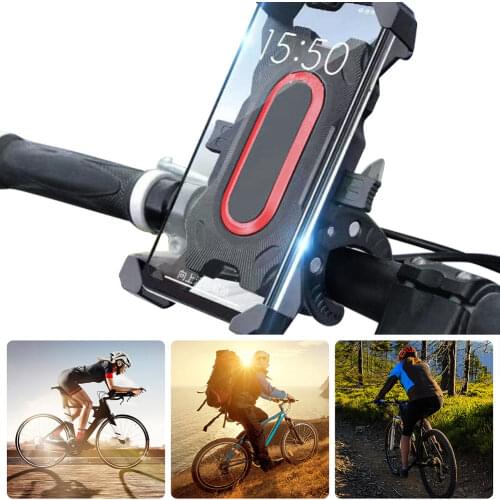Bicycle Phone Mount Holder Cycling Bike Handlebar Clip Support Bracket Universal Shockproof Aluminum Alloy Mount Phone Holder