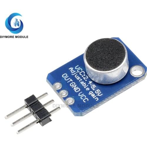GY-MAX4466 Microphone Amplifier Board Adjustable Gain OUT GND VCC DC 2.4-5V For Arduino Headphone Speaker