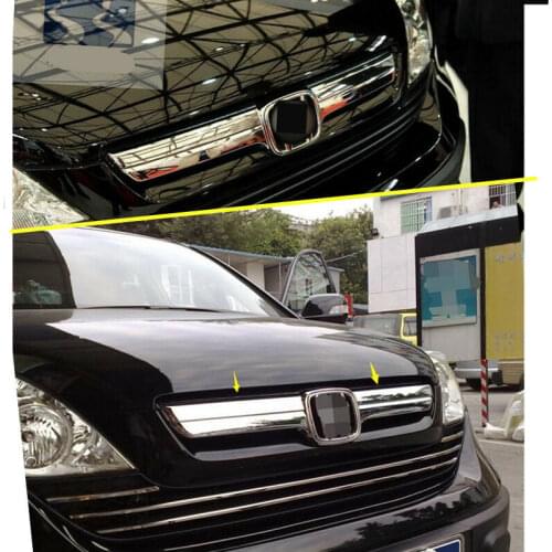 For Honda CR-V CRV 2007 2008 2009 Chrome Front Grille Strip Cover Trim Sill 1pcs