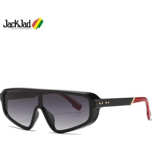 JackJad 2020 Fashion Cool Unique Shield Style Rivet Sunglasses Women ins Pop Vinatge Brand Design Sun Glasses Oculos De Sol 8700