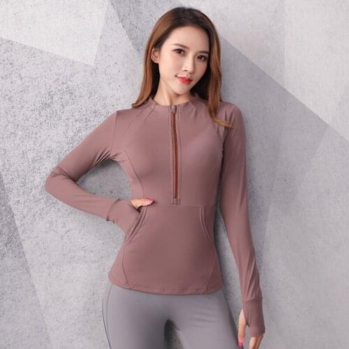 Yoga Crop Top Autumn New Clothes Yoga Clothes Sports Running Red Long Sleeve Winter Top Deportivo Mujer Camisetas