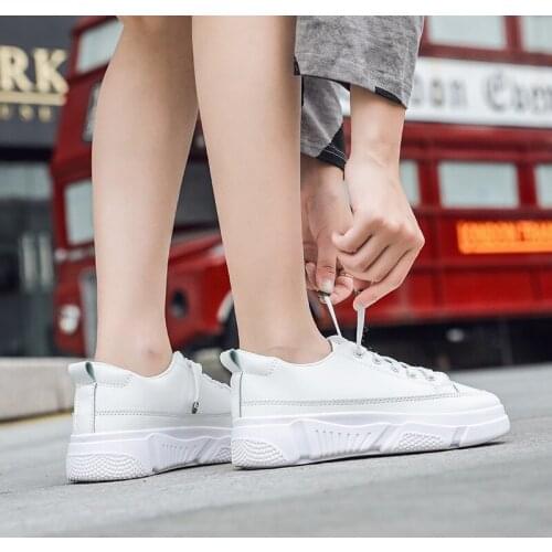 Spring Autumn Women Sneakers Vulcanized Shoes Ladies Casual Shoes Breathable Flat Leather Shoes Tenis Feminino U20-02