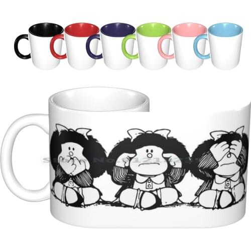 Mafalda X Ceramic Mugs Coffee Cups Milk Tea Mug Mafalda Quino Comics Creative Trending Vintage Gift Bottle Cup