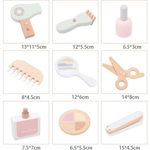 Girl Pretend Play Makeup Set Game Lipstick Brush Nail Polish Perfume Hair Dryer Hair Straightener for Birthday Christmas
