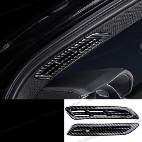 Lsrtw2017 Carbon Fiber Car Front Window Vent Cover Outlet Trim for Audi A6 C8 2019 2020 2021 Accessories Auto Sticker Decoration