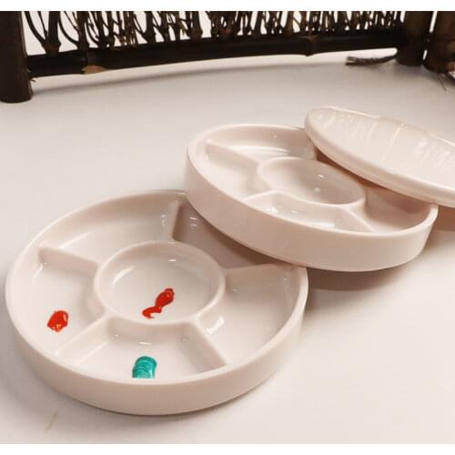 Holes Imitation Porcelain Watercolor Palette Art Paint Drawing Tray Color Palette for Oil Painting Pallet Office Supply