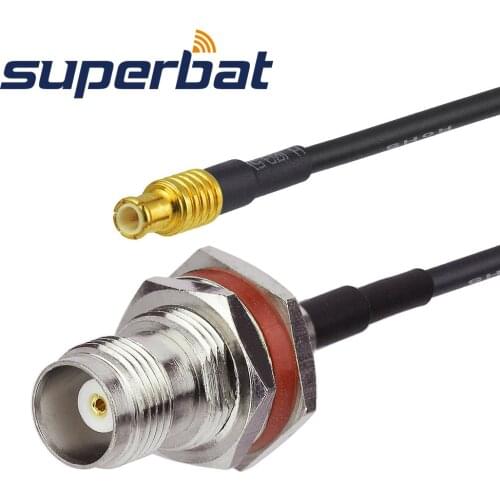 Superbat MCX Straight Male plug to TNC BulkHead Female Jack with O-ring Cable RG174 15cm for wireless