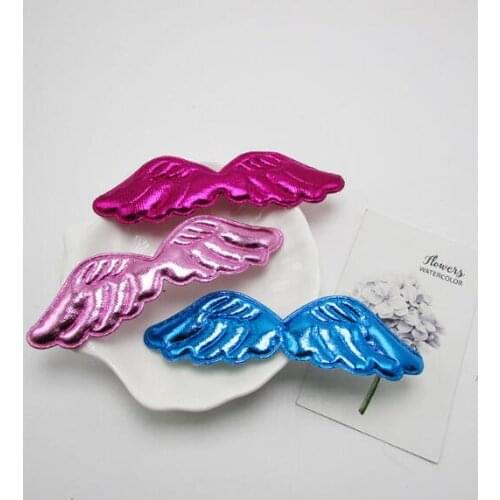 Sew on Mix Color 10.5x3cm 30pcs/lot Shiny Angel wing Padded Appliques for Cloth Decoration, Angel wing Hair Accessories