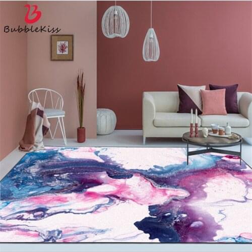 Bubble Kiss Abstract Carpets For Living Room Nordic Colorful Oil Painting Purple Blue Floor Mats Home Decor Bedroom Area Rugs