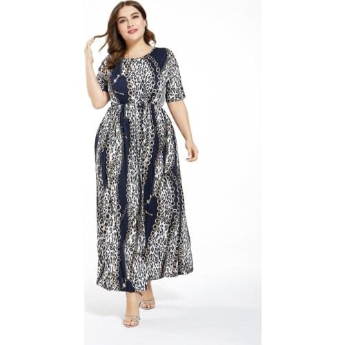 Ramadan Turkey India Muslim Dress Leopard Print Abaya Duabi Arabic Vestidos Moroccon Kaftan Islamic Clothing Jilbab Gown Robe