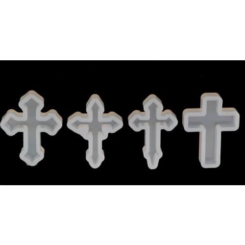 4 Pieces Cross Shape Silicone Pendant DIY Molds for Resin Jewelry Making