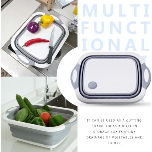 Folding Chopping Board Kitchen Vegetable Fruit Washing Drain Basket PP Food Chopping Plate Kitchen Organizer