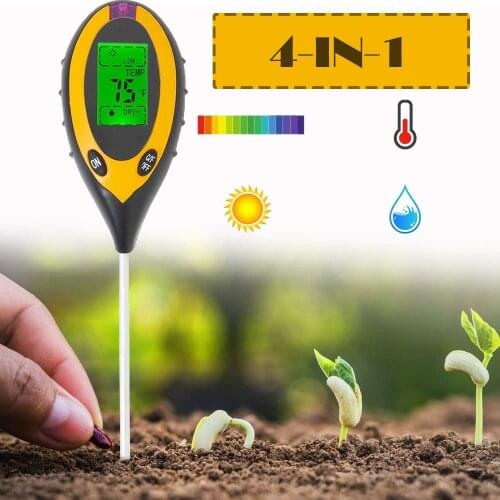 Soil pH Tester 4 in 1 PH Light Moisture Acidity Tester Soil Tester Moisture Meter Plant Soil Tester Kit for Flowers