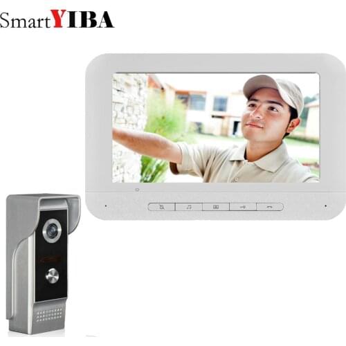 SmartYIBA 7" Color LCD Wired Video Doorbell Door Phone Night Vision 700TVL Camera Visual Intercom Home Videophones Interphone
