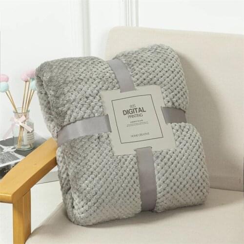 Japanese Style Mesh Solid Color Flannel Pineapple Grid Blanket Cross-border Blanket Small Blanket Pet Blanket Foreign Trade Blan