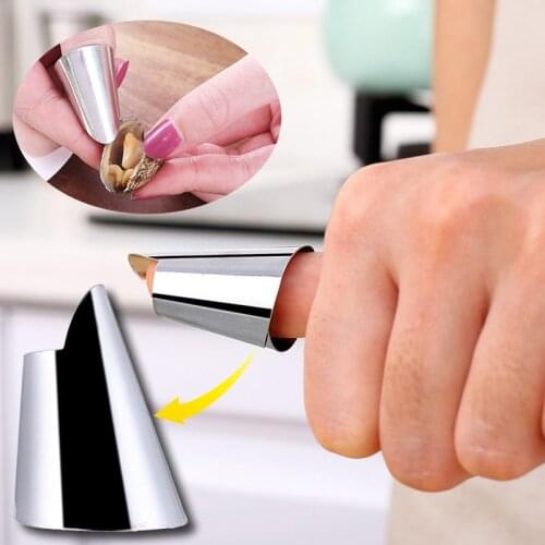 Finger Guard Protect Hand Cut Vegetables Guard Peeling Bean Artifact Finger Protection Stainless Steel Kitchen Tool Gadgets