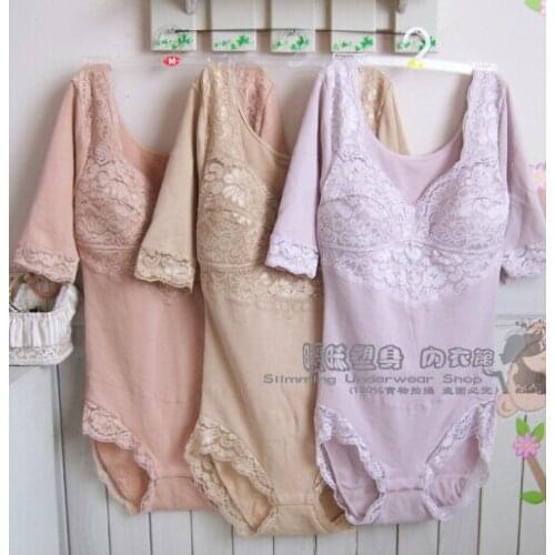 Plus Size Womens Bra Bodysuit Wire Free Comfortable Bodysuits Sexy Lace Cotton Leotard M L XL